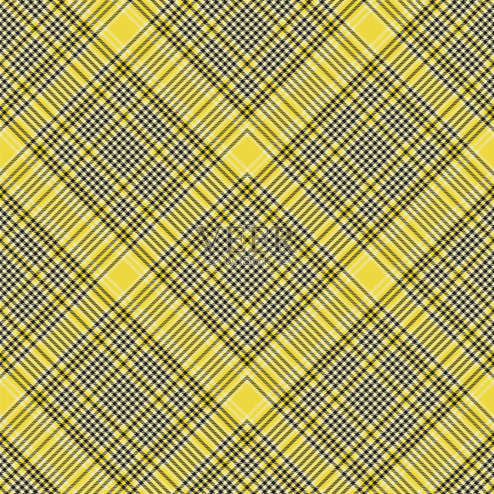 黄色人字形格子呢纹理无缝插画图片素材