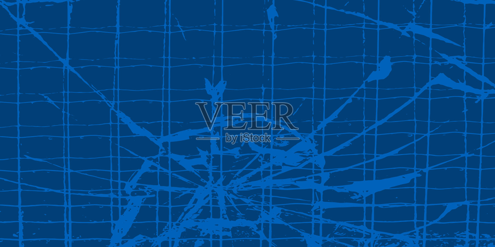 一个残酷的蓝色矢量背景与破碎的增强玻璃纹理。用玻璃碎片抽象背景。一个不同寻常的设计模板。插画图片素材