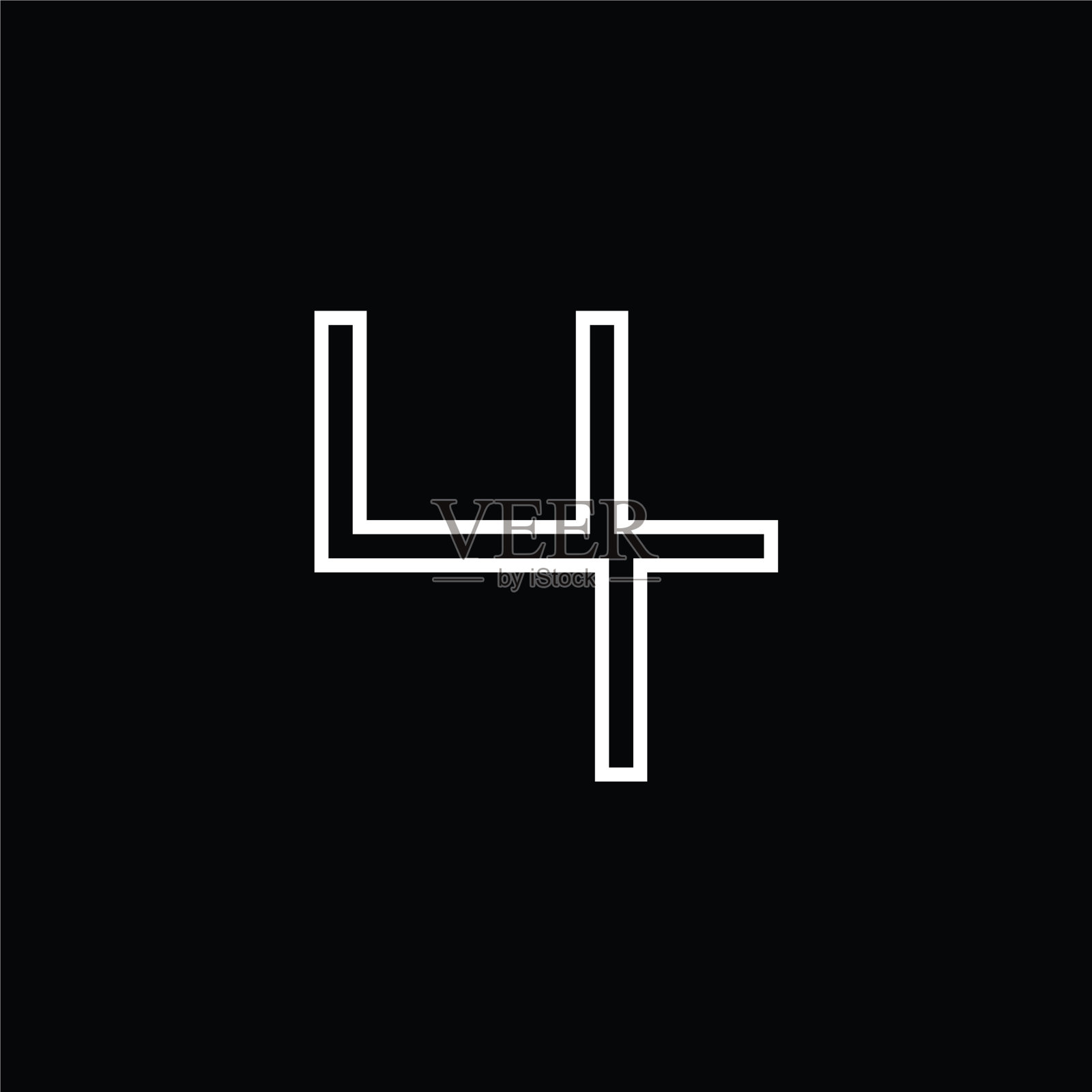 Ut标志字母组合与圆形圆形切片形状插画图片素材