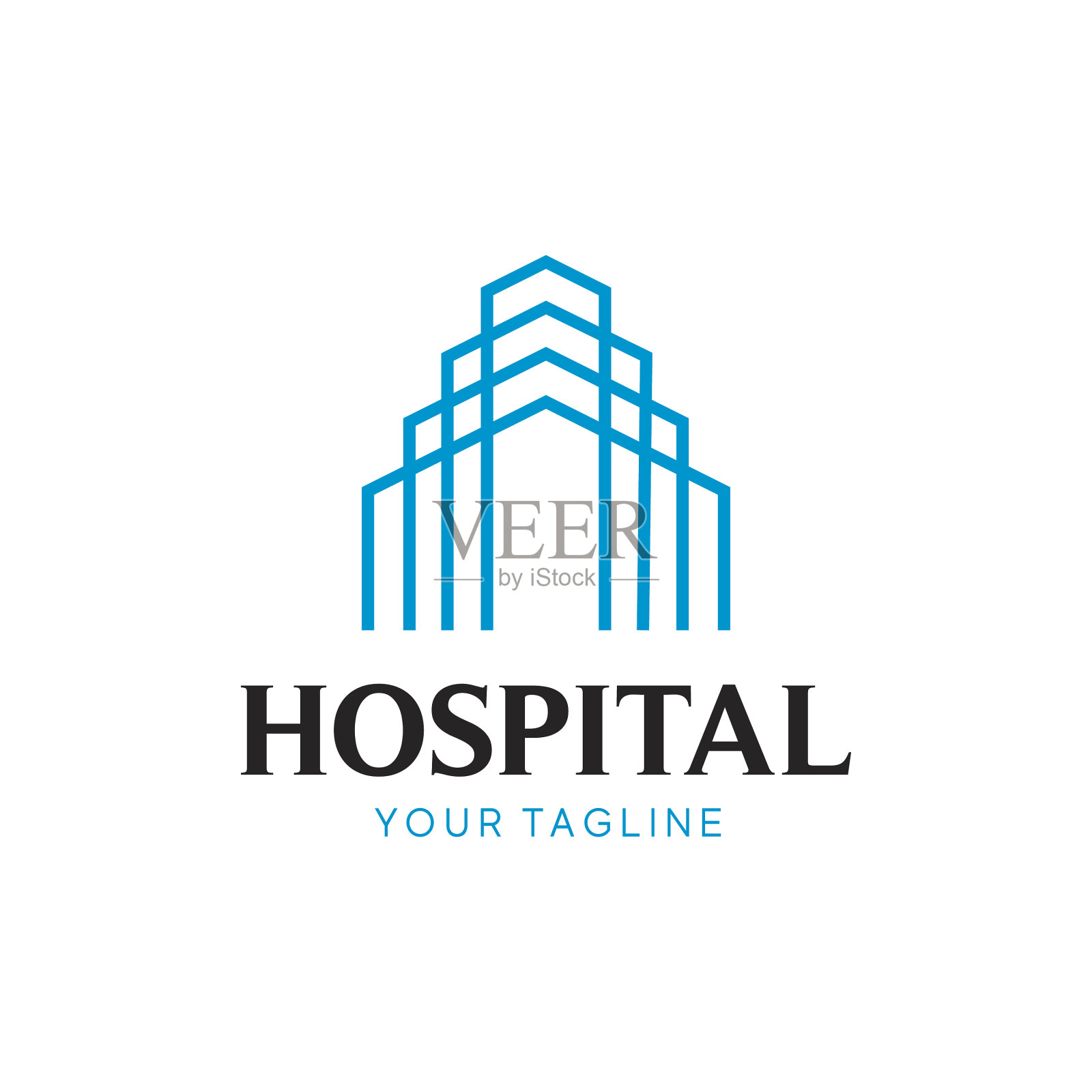 一个很酷很现代的医药公司标志插画图片素材