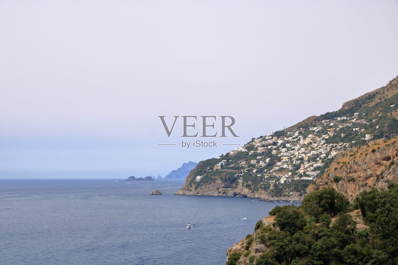 意大利波西塔诺。阿马尔菲海岸和海景照片摄影图片
