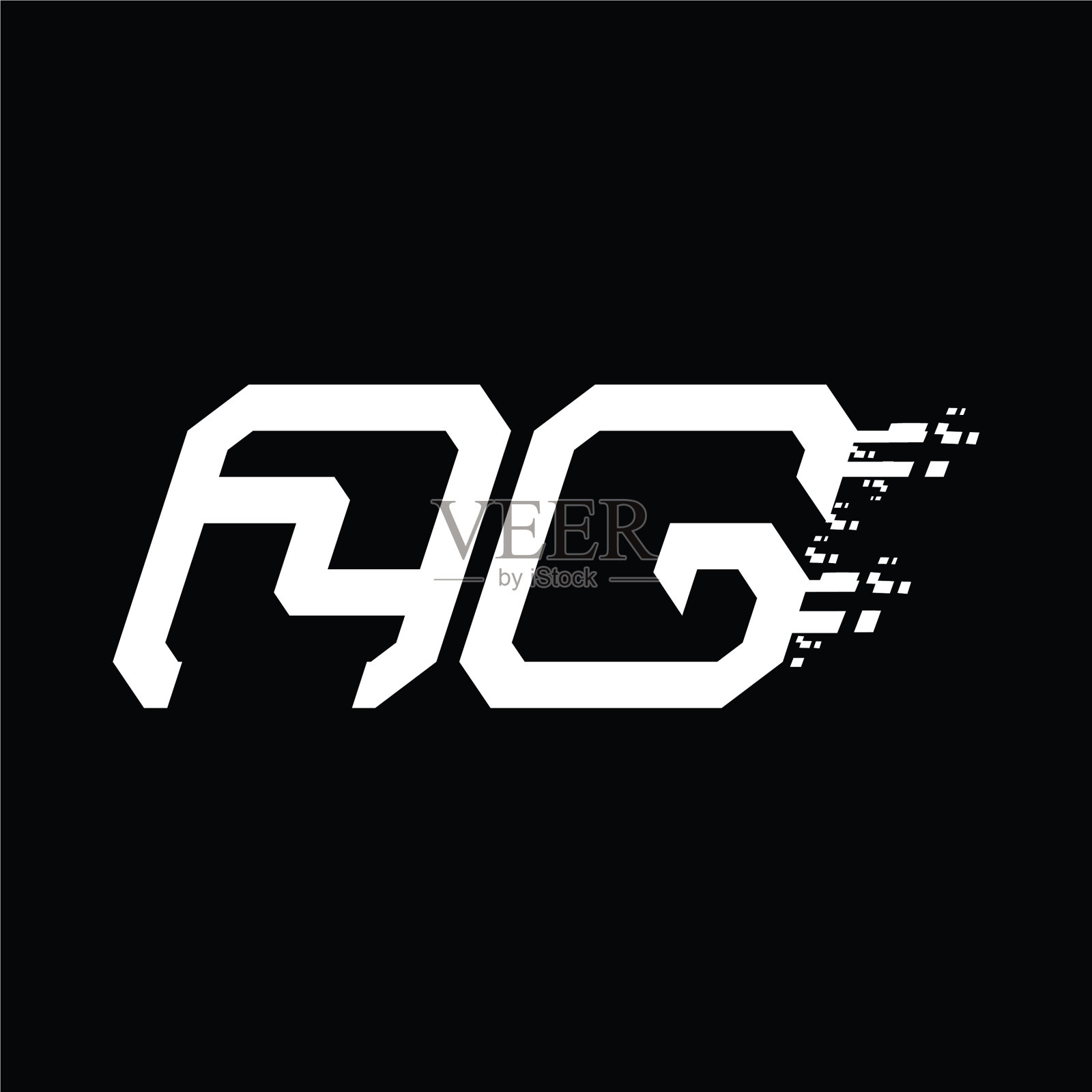 Ag徽标缩写抽象速度技术设计插画图片素材