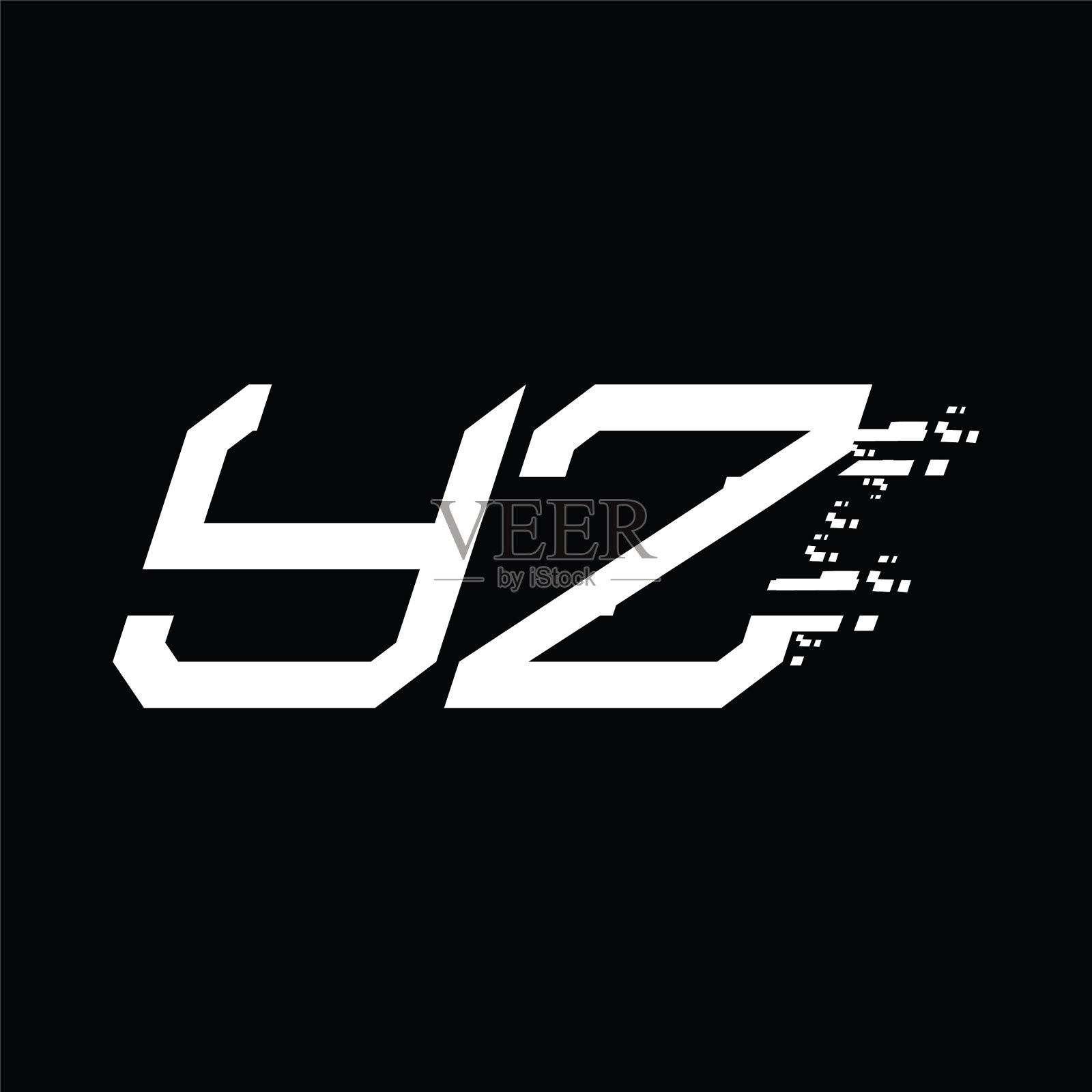 Yz标志字母抽象速度技术设计插画图片素材