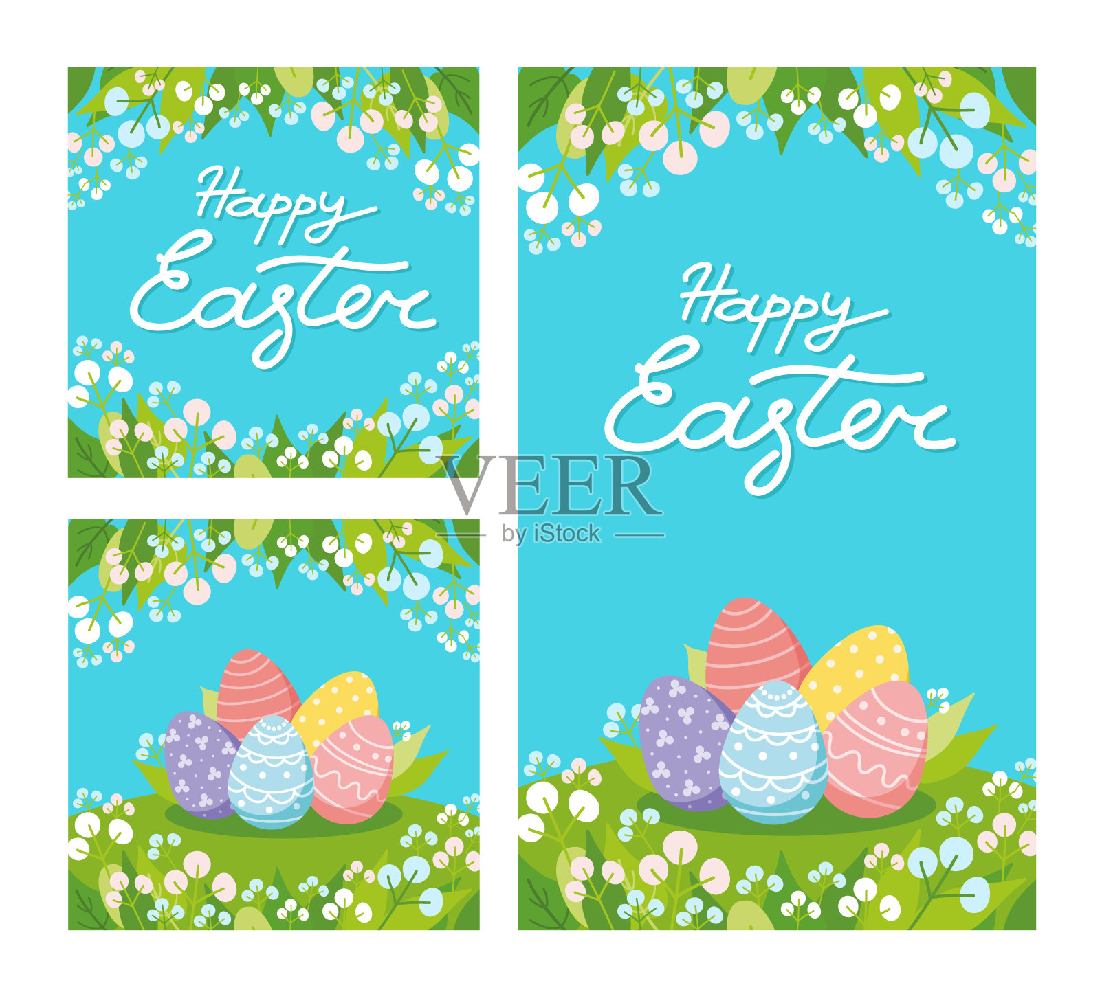 复活节快乐卡插画图片素材