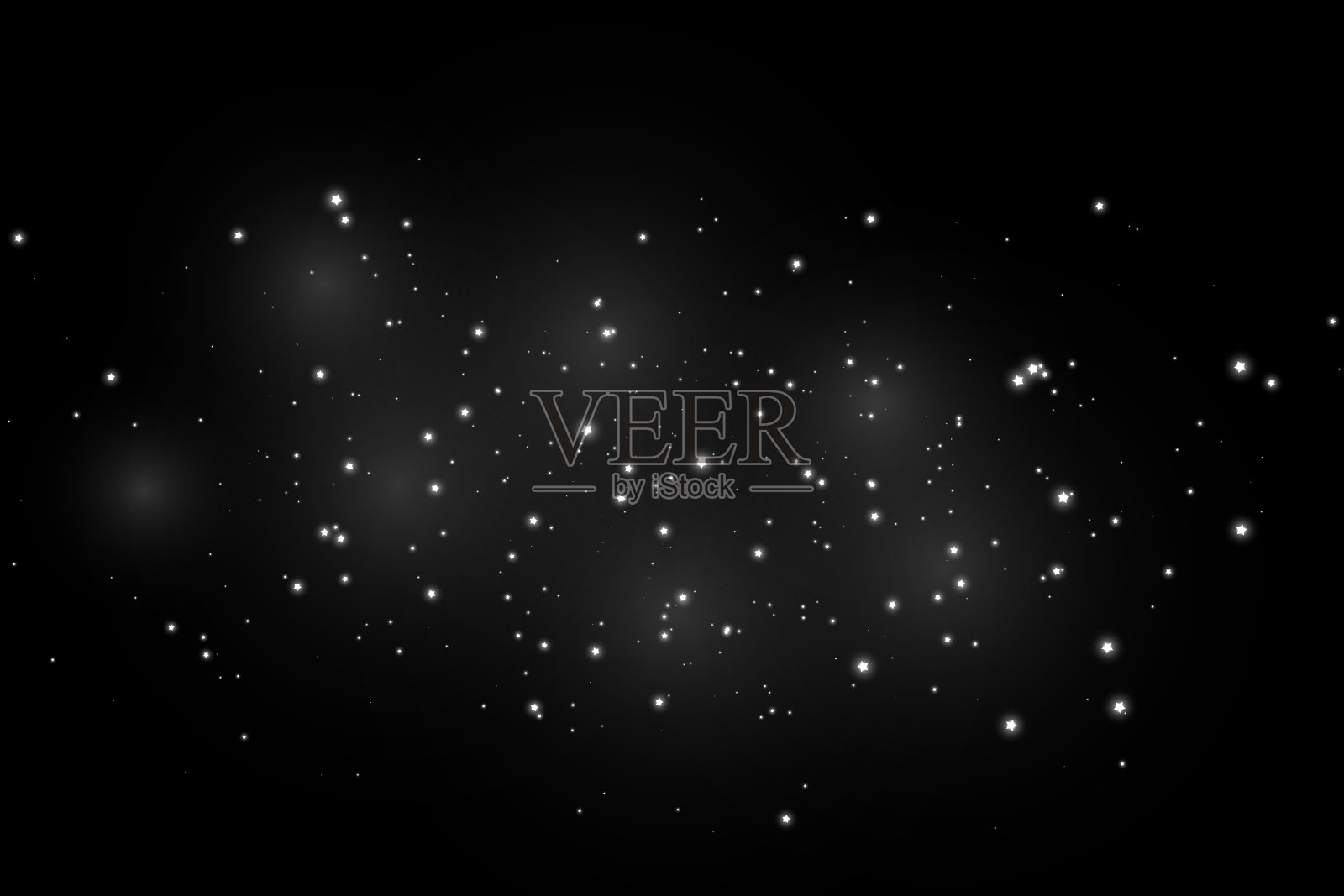 在透明的背景上带有许多闪光粒子的发光效果。向量布满尘埃的云。PNG插画图片素材