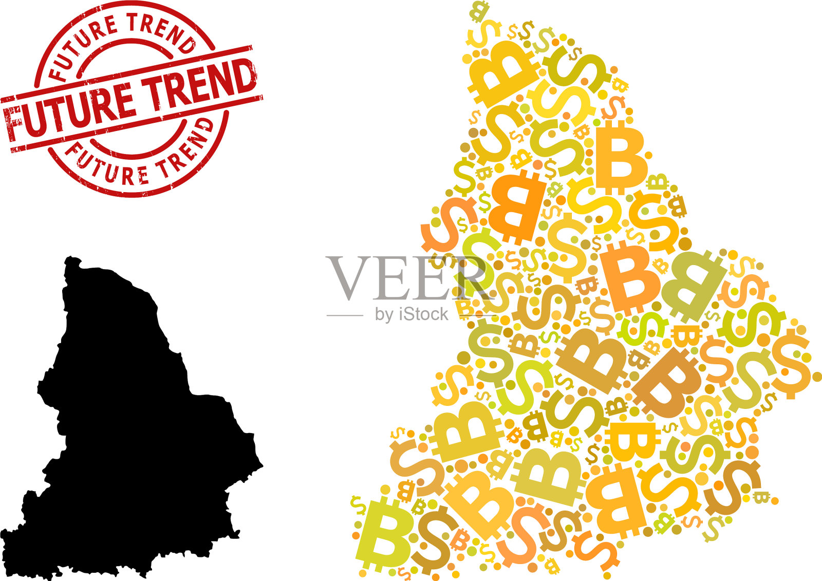 纹理的未来趋势邮票印章与钱插画图片素材