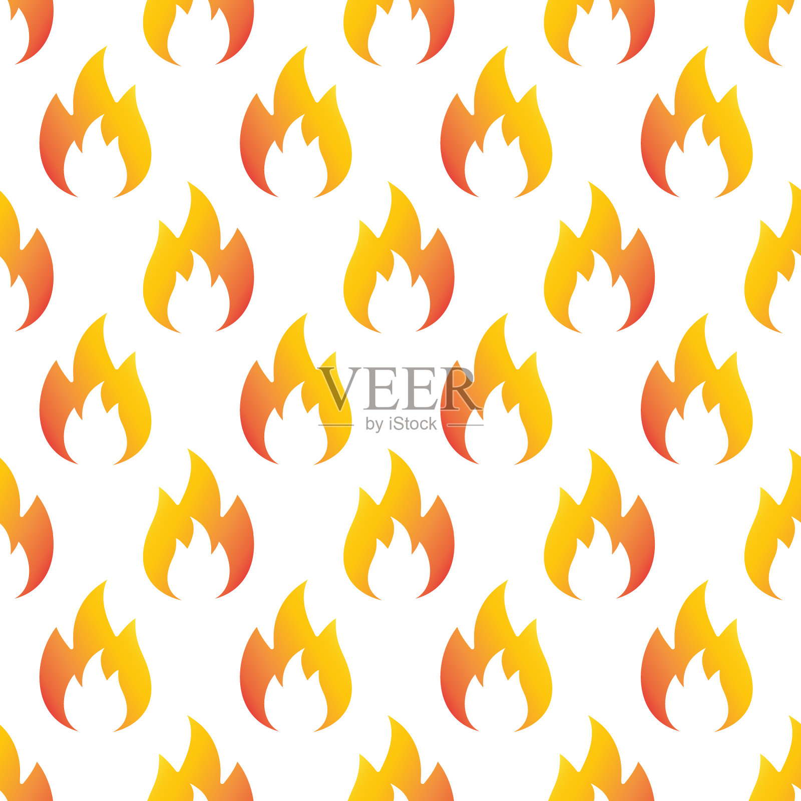 矢量无缝模式的平面火焰设计元素图片