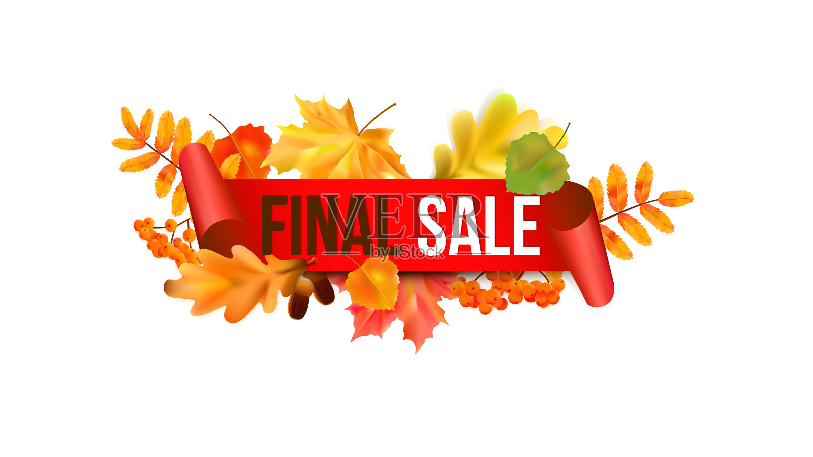 季节性的秋季销售模板。设计元素图片