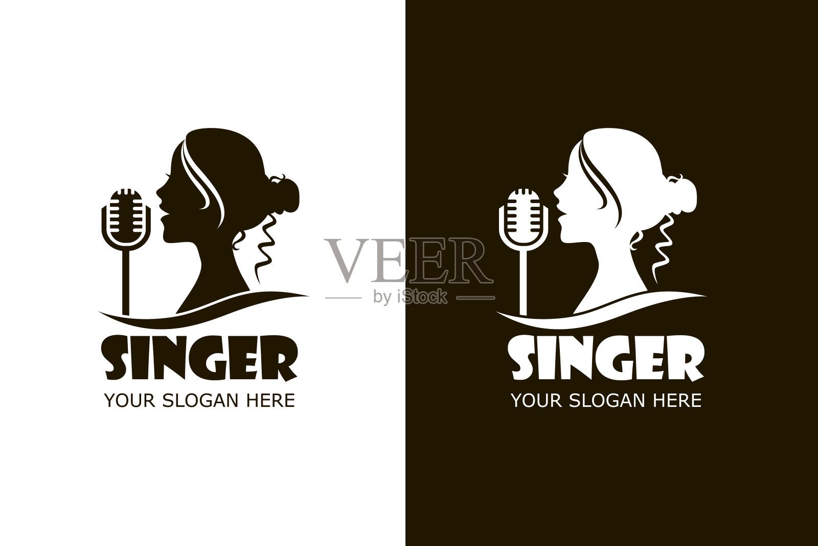 唱歌的女人图标插画图片素材