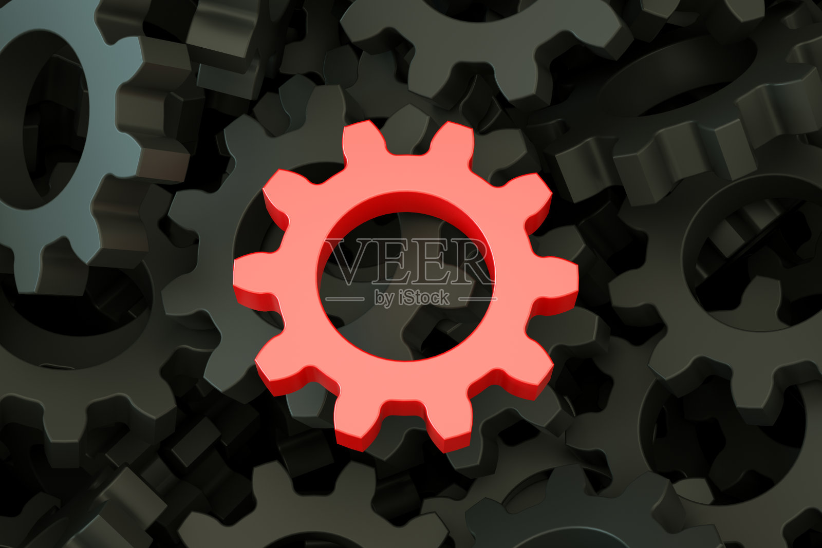 齿轮，领导力，从人群中脱颖而出的概念。照片摄影图片