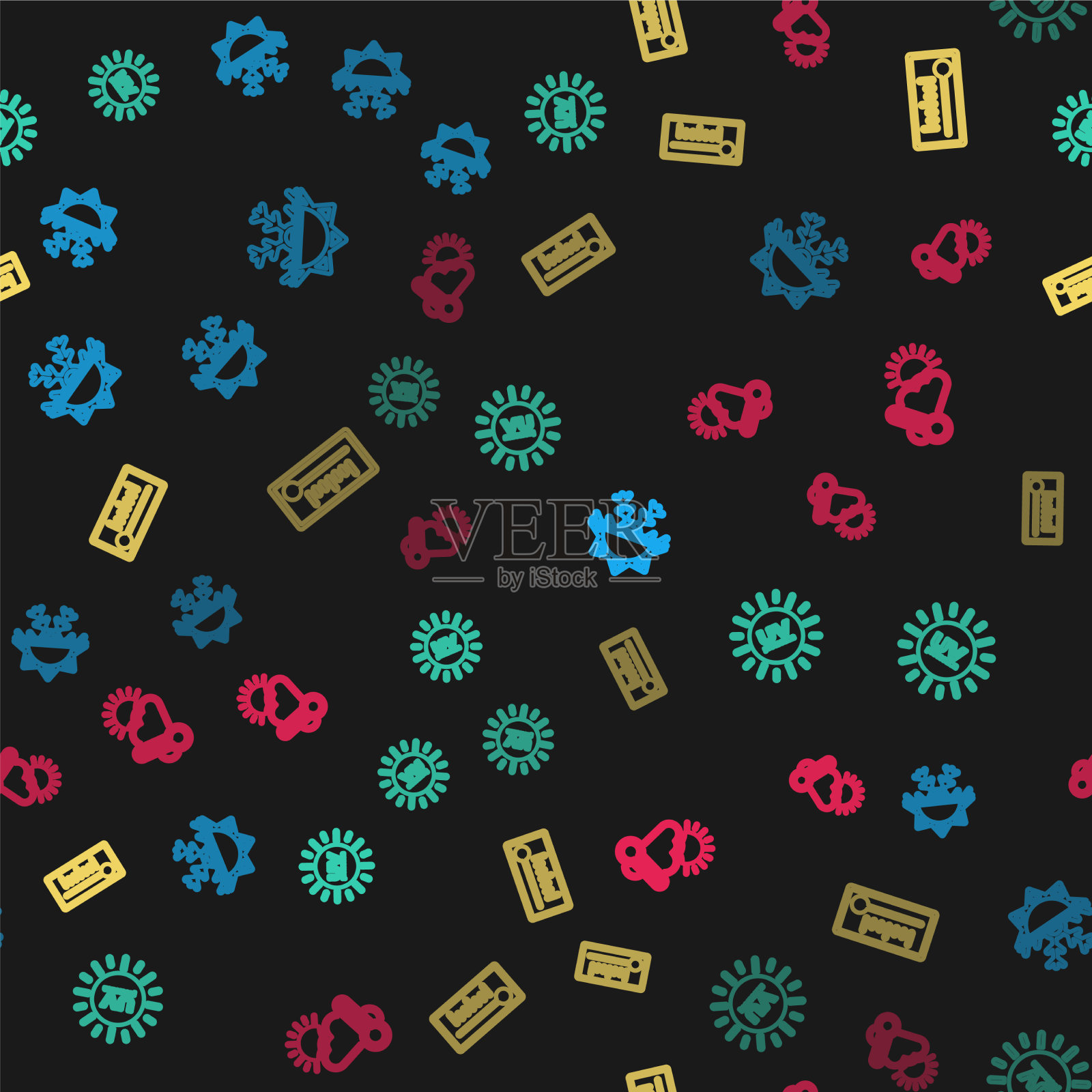 晒线和雪花防紫外线图标素材