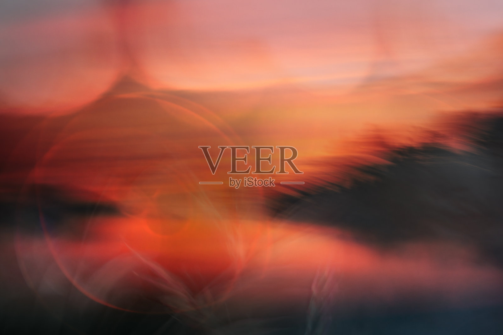 夏日湖边温暖而惬意的日落照片摄影图片