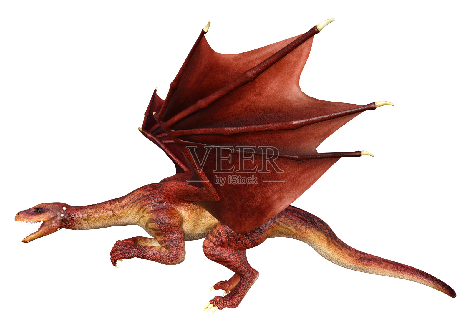 3D插图幻想龙离子白色照片摄影图片