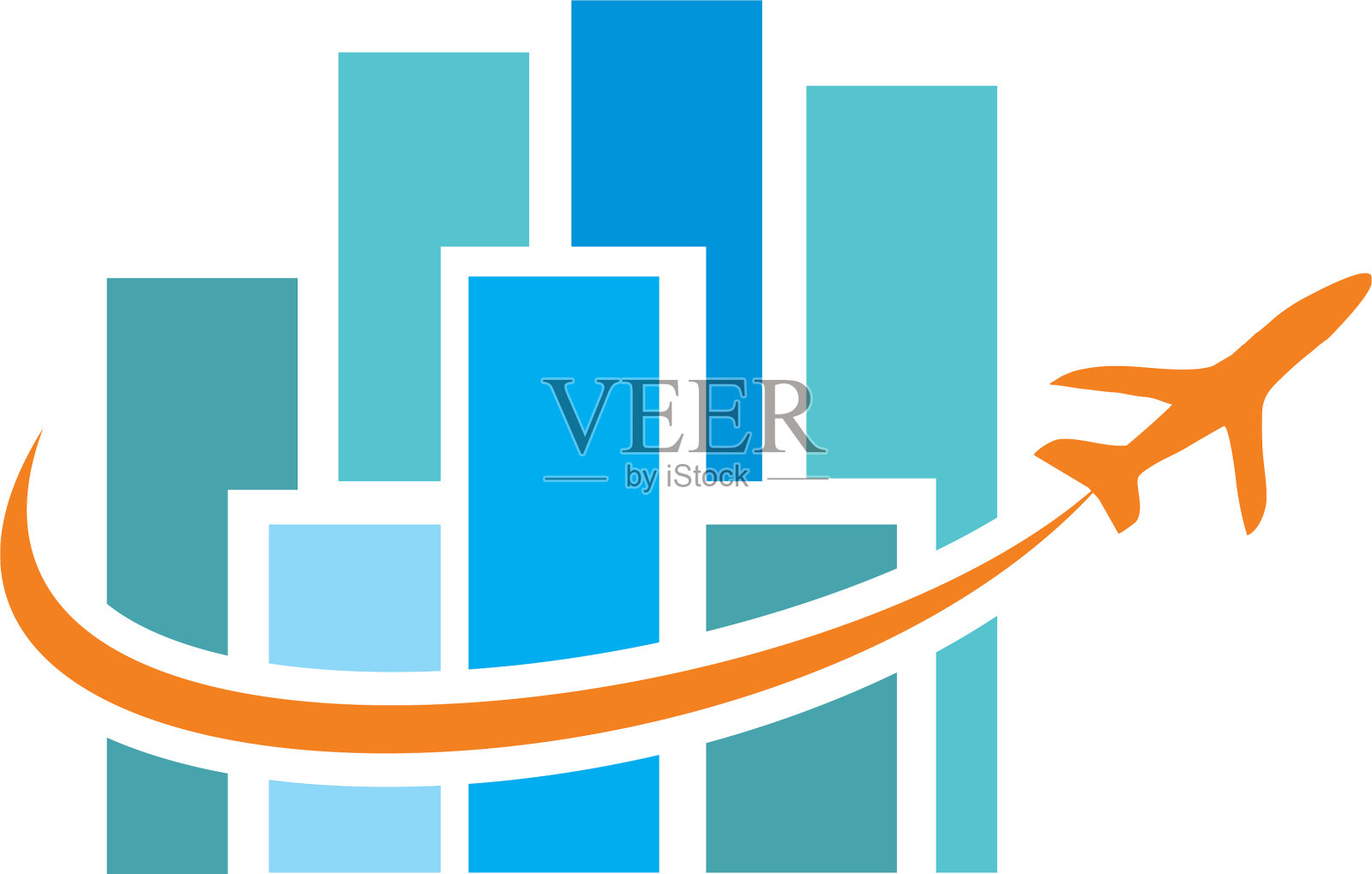 飞越小镇标志插画图片素材