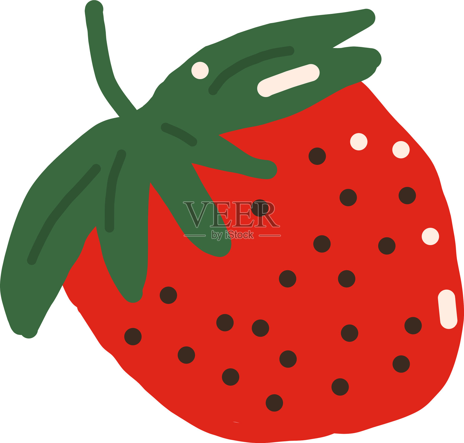 草莓图标手绘极简主义设计元素图片