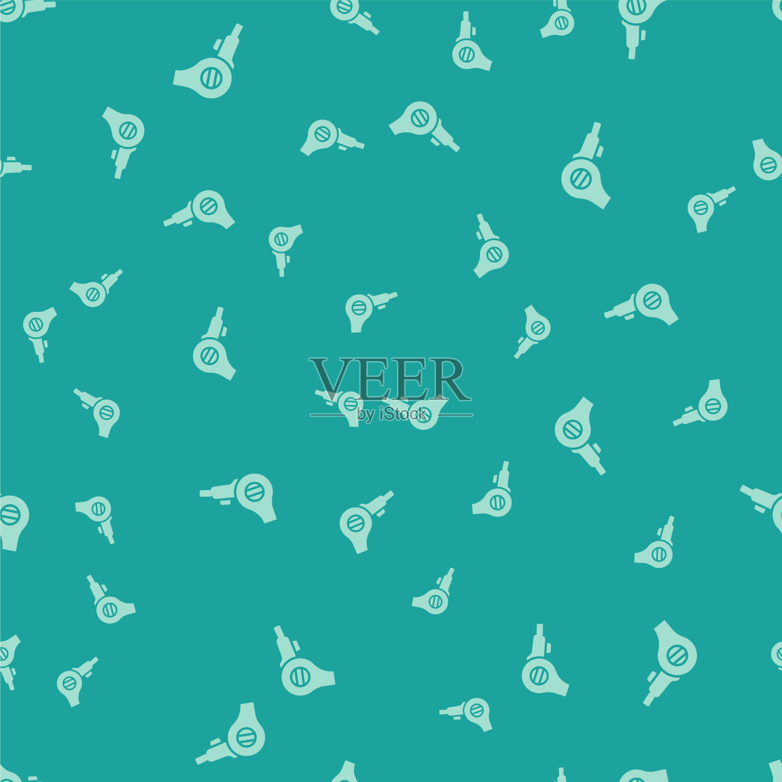 绿色电吹风图标隔离无缝图案上插画图片素材