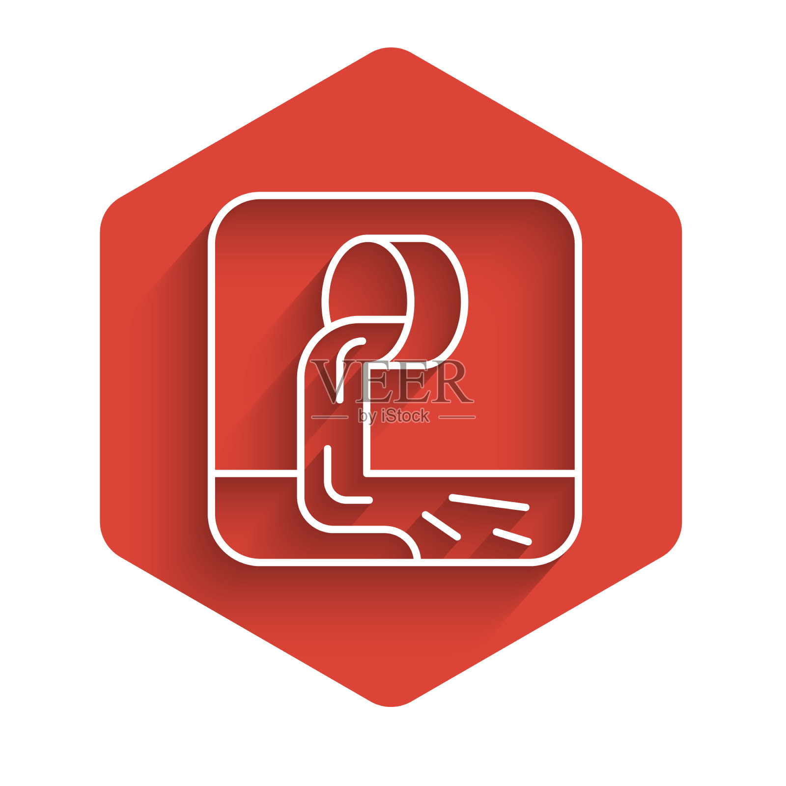 白线废水图标与长隔离插画图片素材