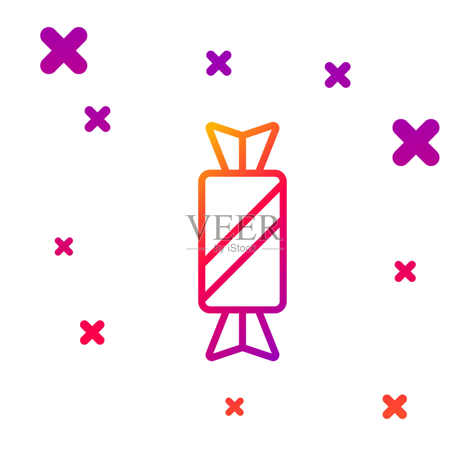 彩色线糖果图标孤立在白色背景图标素材