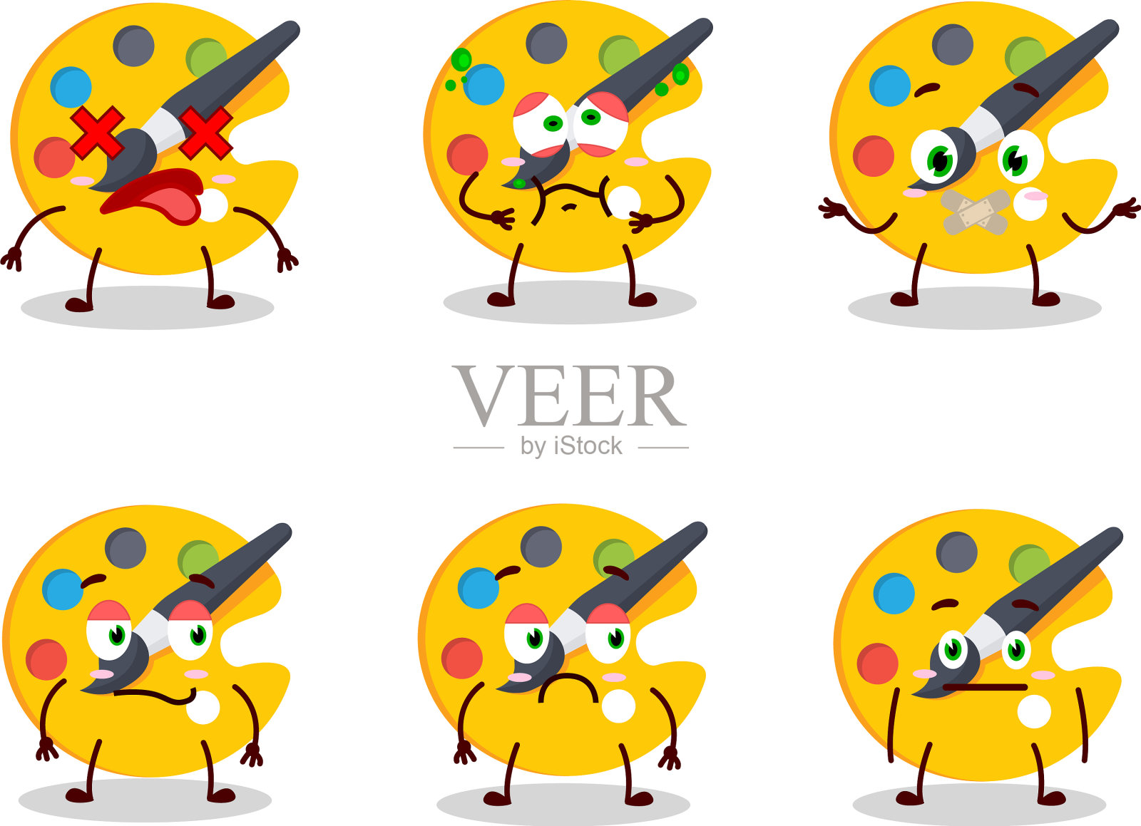 调色板卡通人物没有插画图片素材