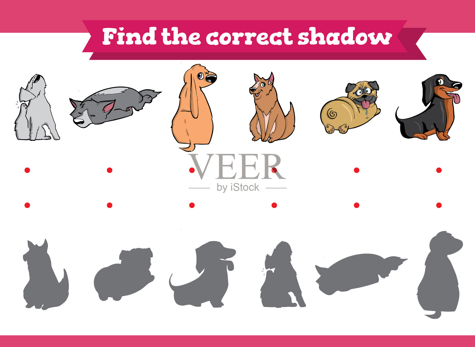 找到正确的影子教育游戏插画图片素材