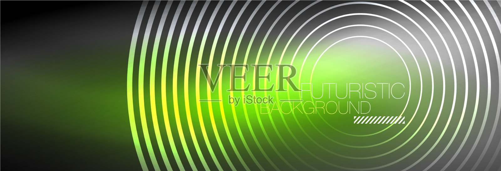 暗抽象背景与发光的霓虹灯圈插画图片素材