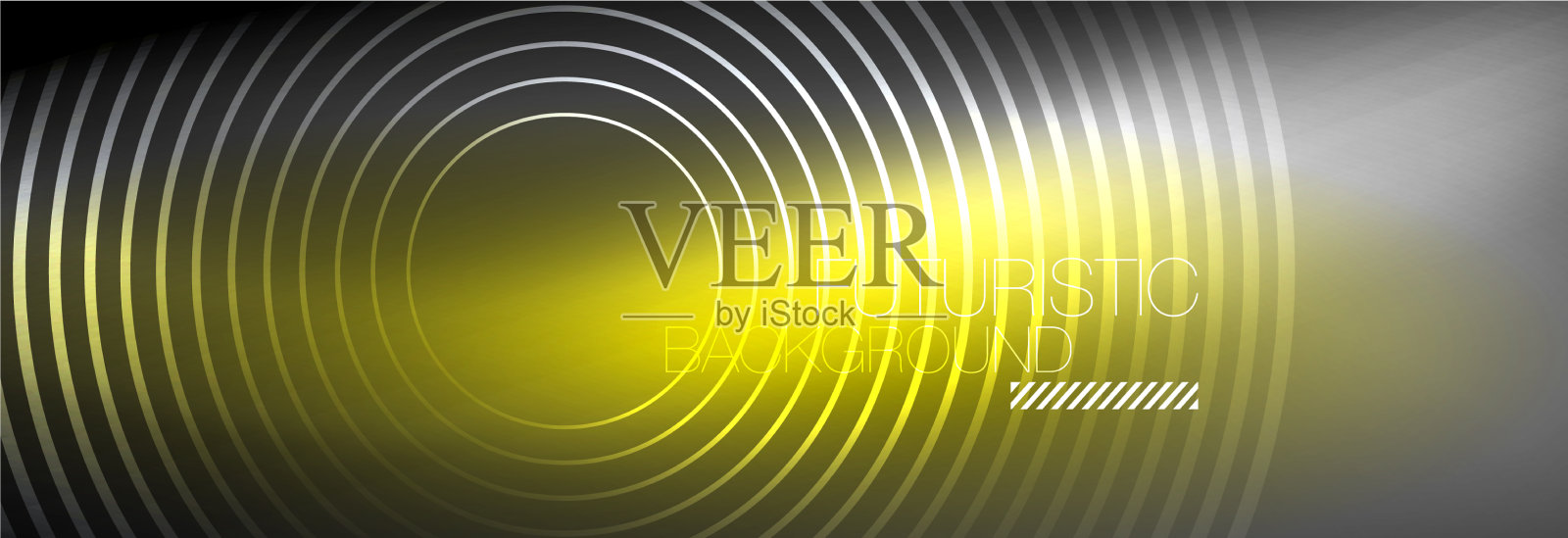 暗抽象背景与发光的霓虹灯圈插画图片素材