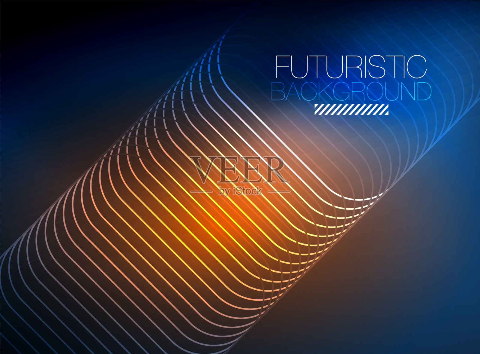 霓虹色方形轮廓线抽象背景插画图片素材