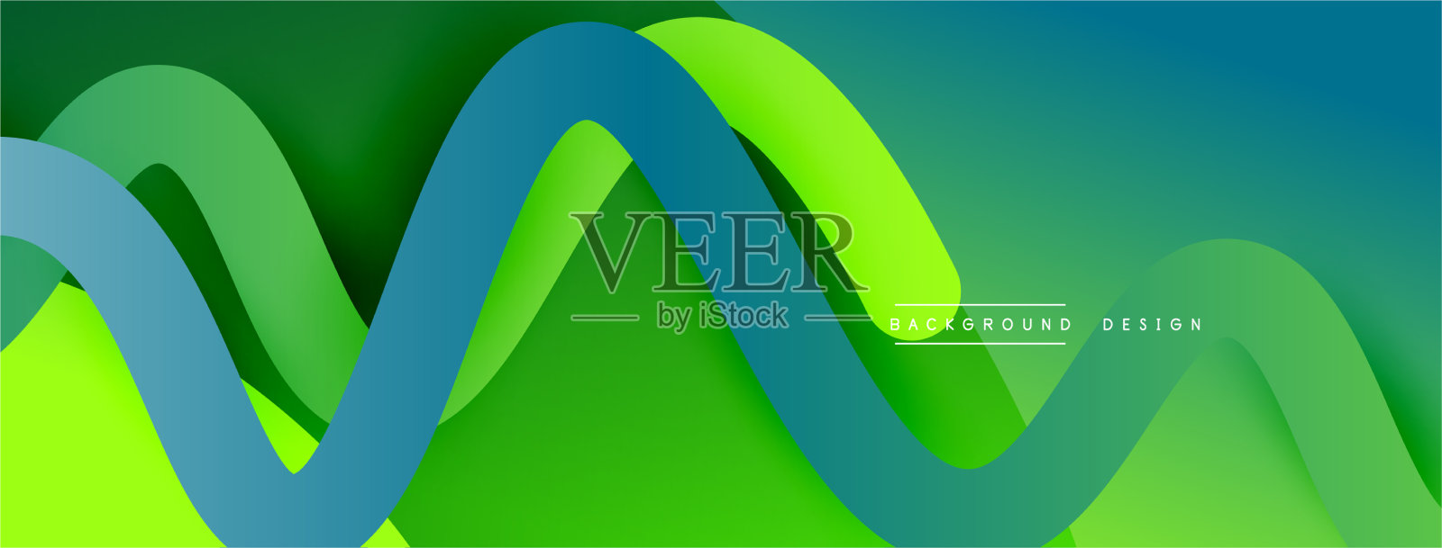 抽象梯度背景与波浪线插画图片素材