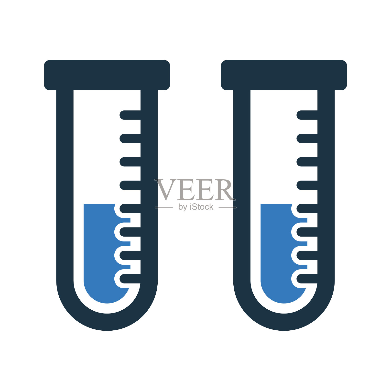 测试，试管，研究图标。简单的可编辑矢量设计孤立在白色背景上。插画图片素材