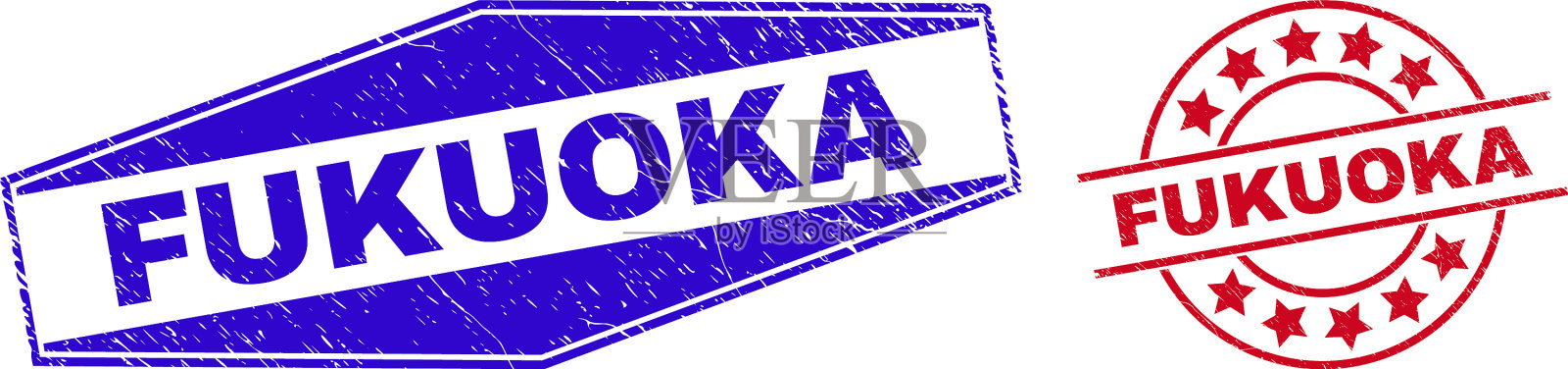 福冈纹章印章为圆形和插画图片素材