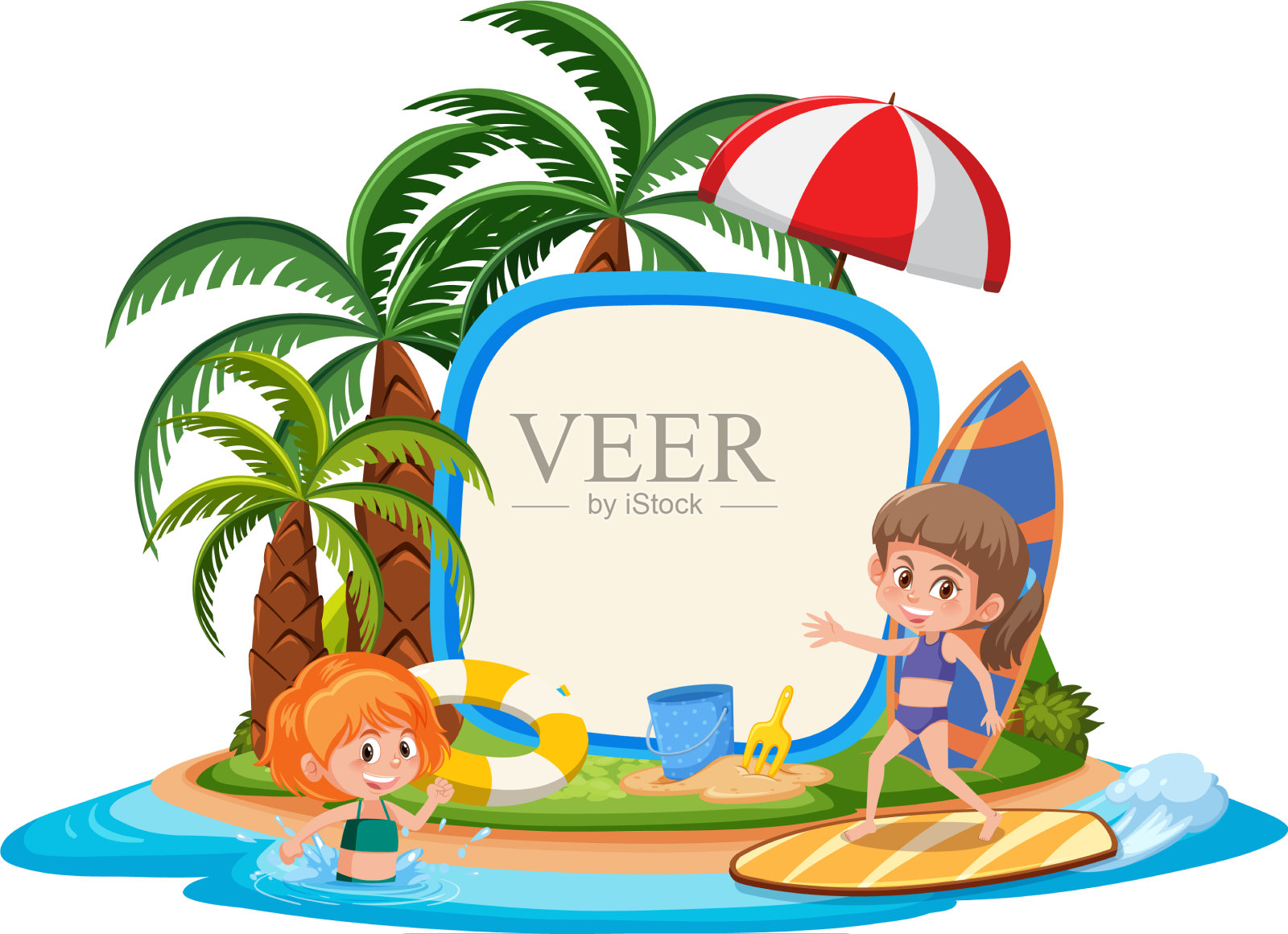 空横幅模板与孩子的性格设计元素图片