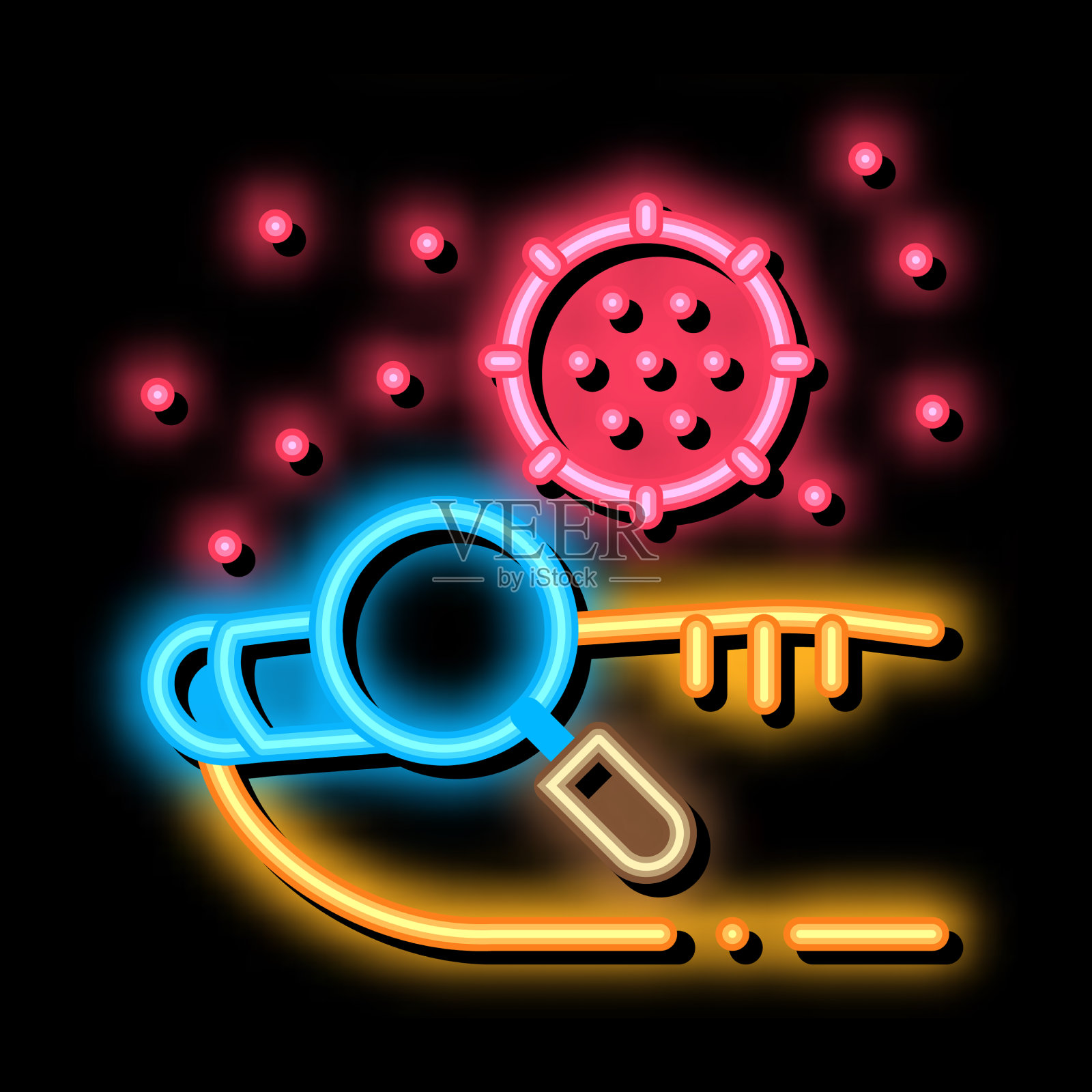 指甲油霓虹灯图标插画图片素材