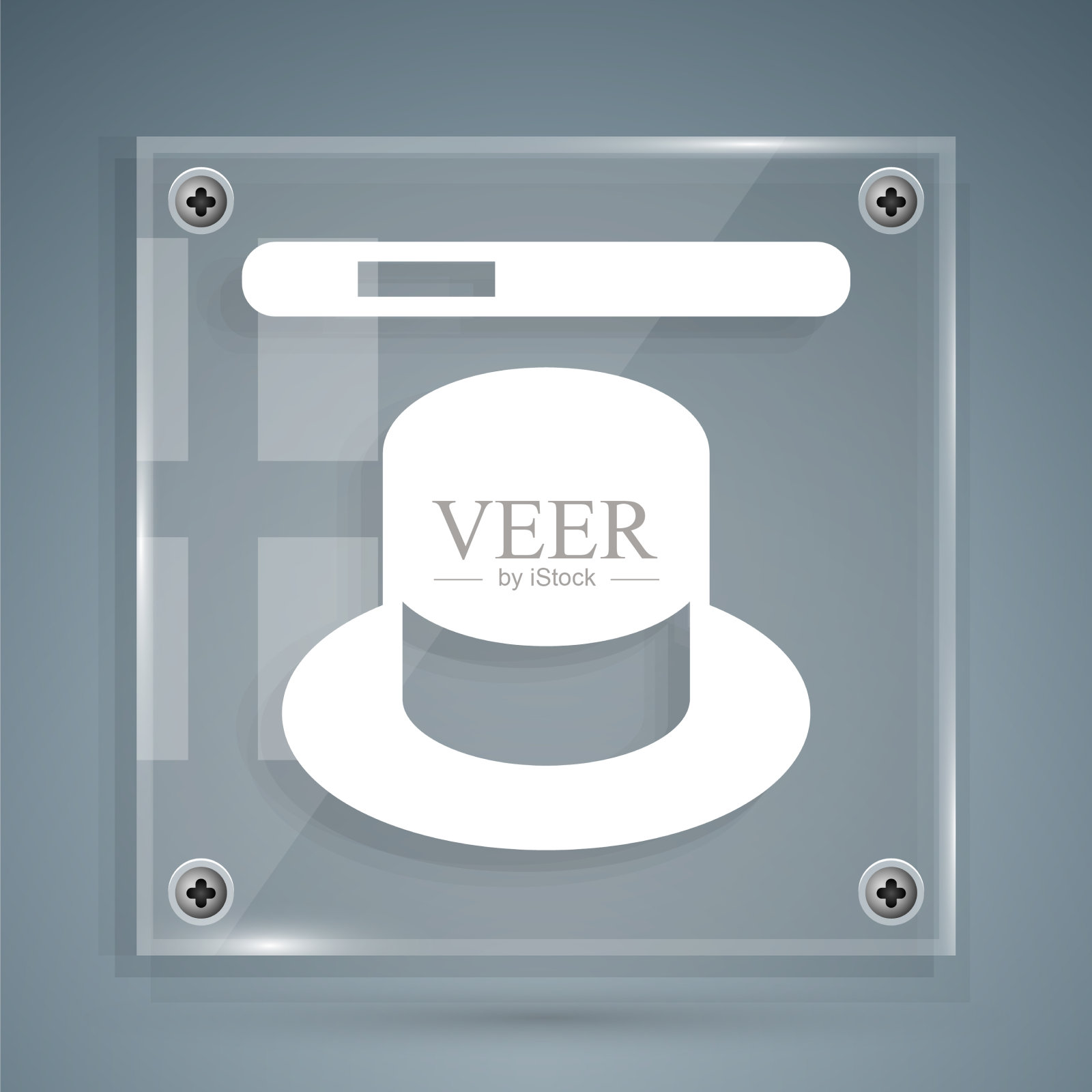 白色魔法帽和魔杖图标孤立在灰色图标素材