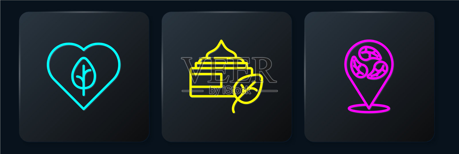 集素食饮食和有机化妆品于一体图标素材