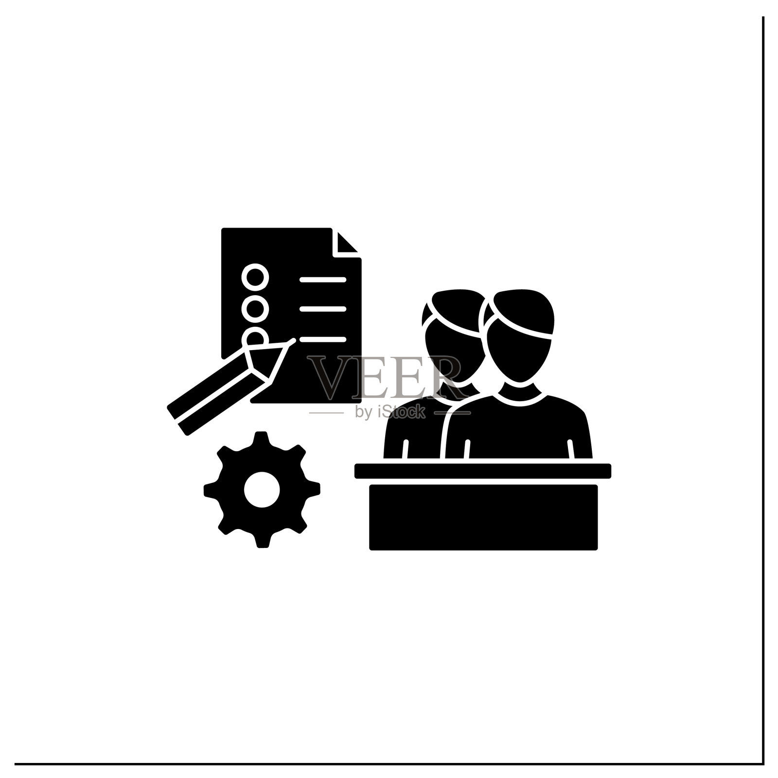 员工调查字形图标图标素材