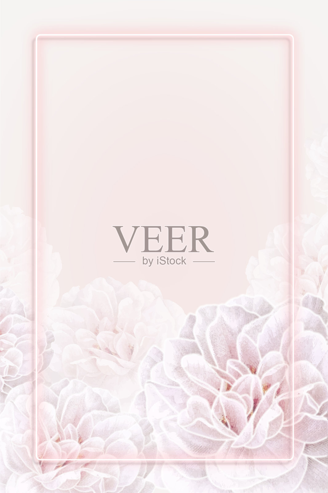 霓虹粉花架插画图片素材