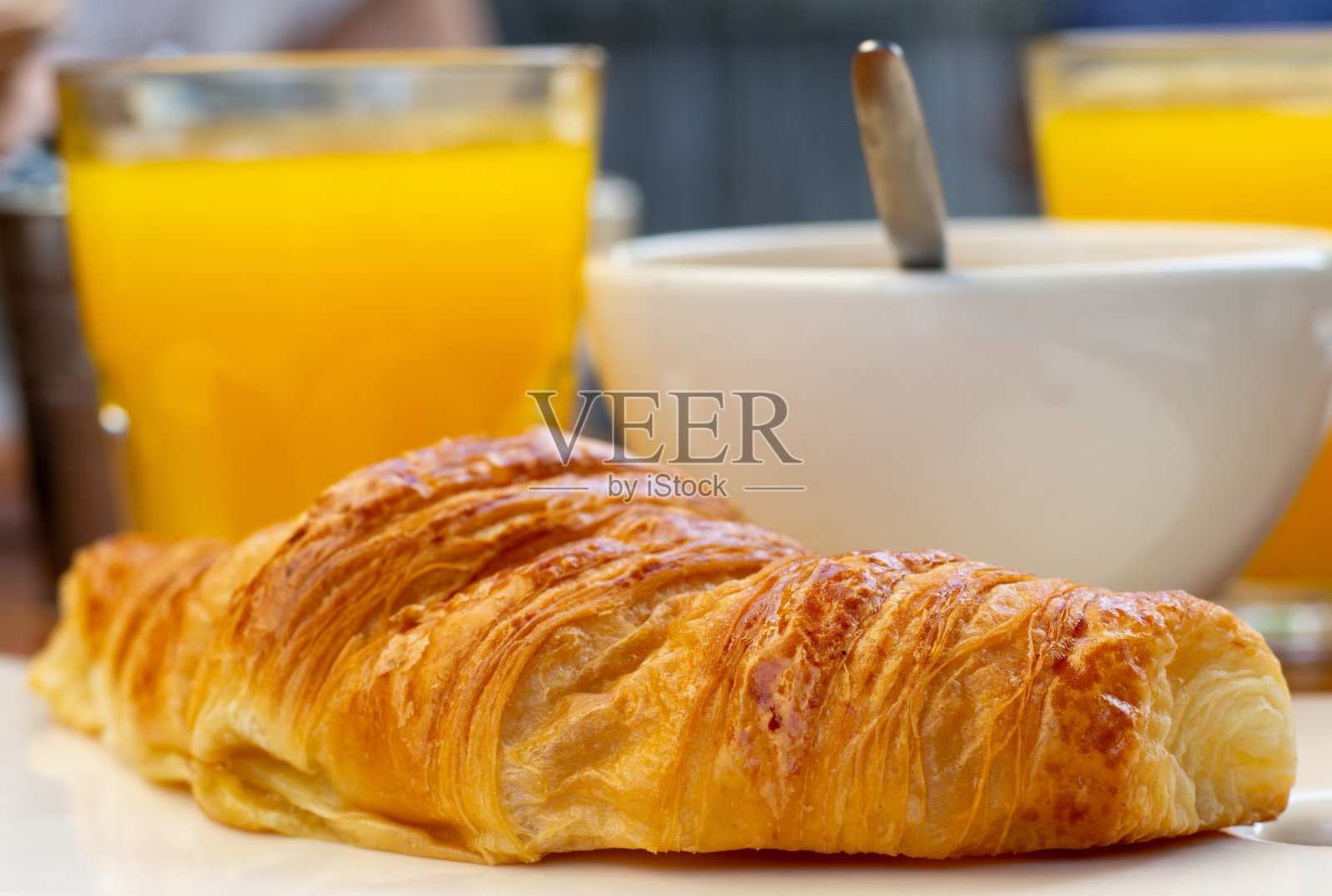 早餐,羊角面包照片摄影图片