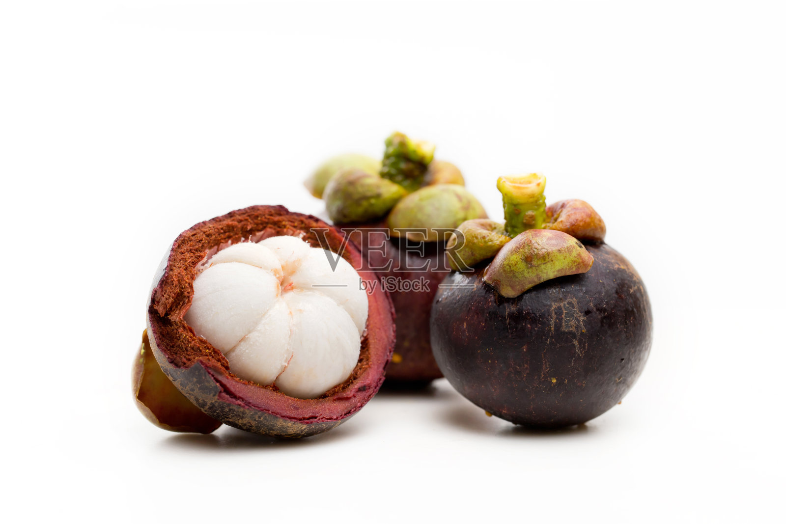 山竹在白色背景上的特写照片摄影图片