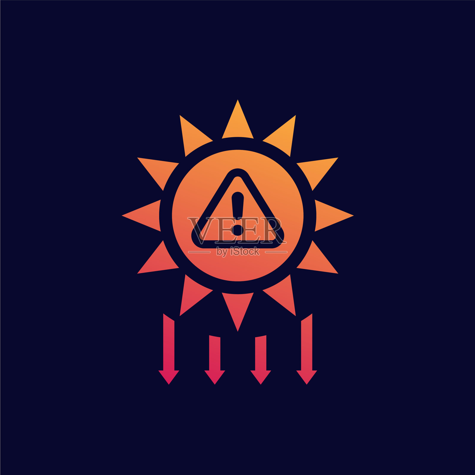 紫外线警告太阳紫外线图标插画图片素材