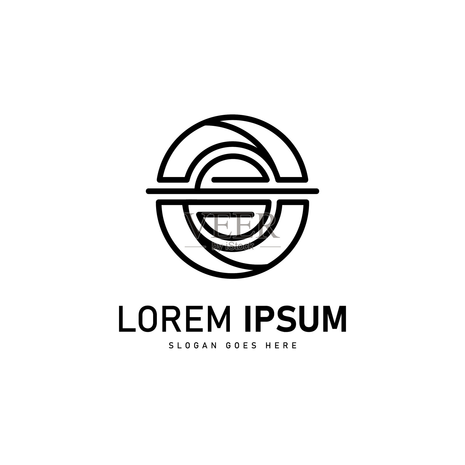 抽象线性的标志模板设计孤立插画图片素材