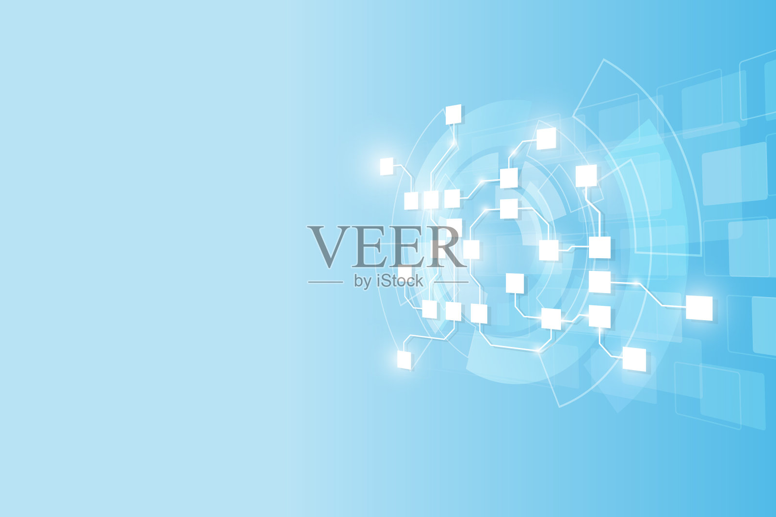 抽象电路网络区块链概念插画图片素材