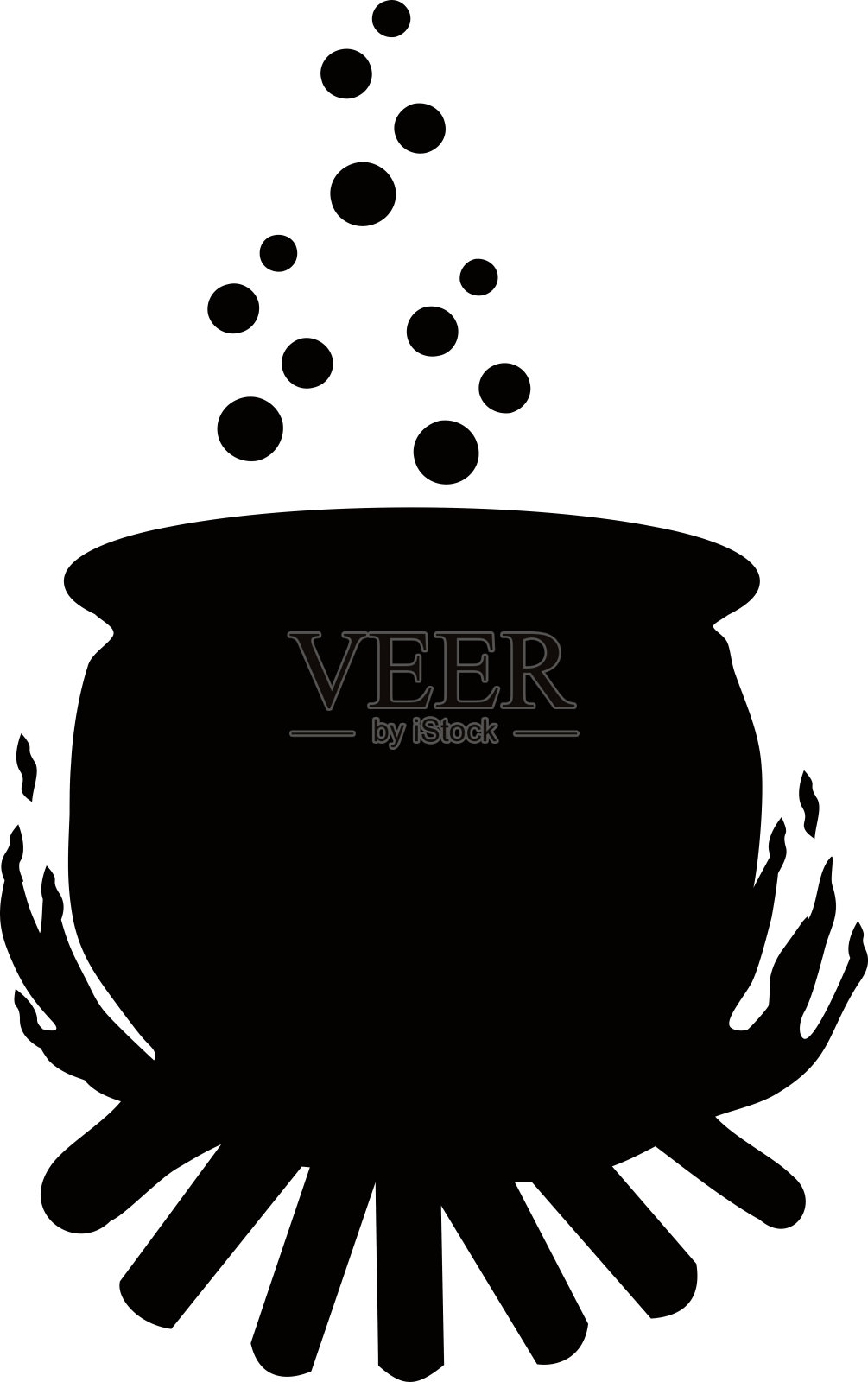 万圣节的女巫坩埚。向量插画图片素材