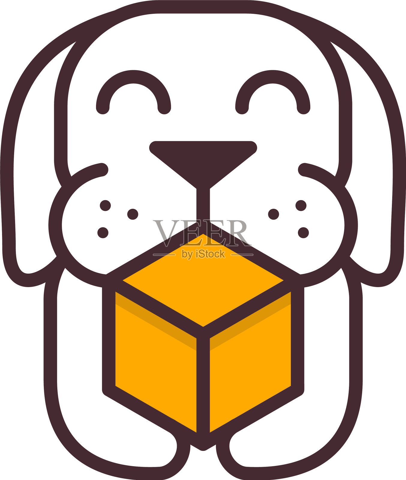 狗交付的标志插画图片素材