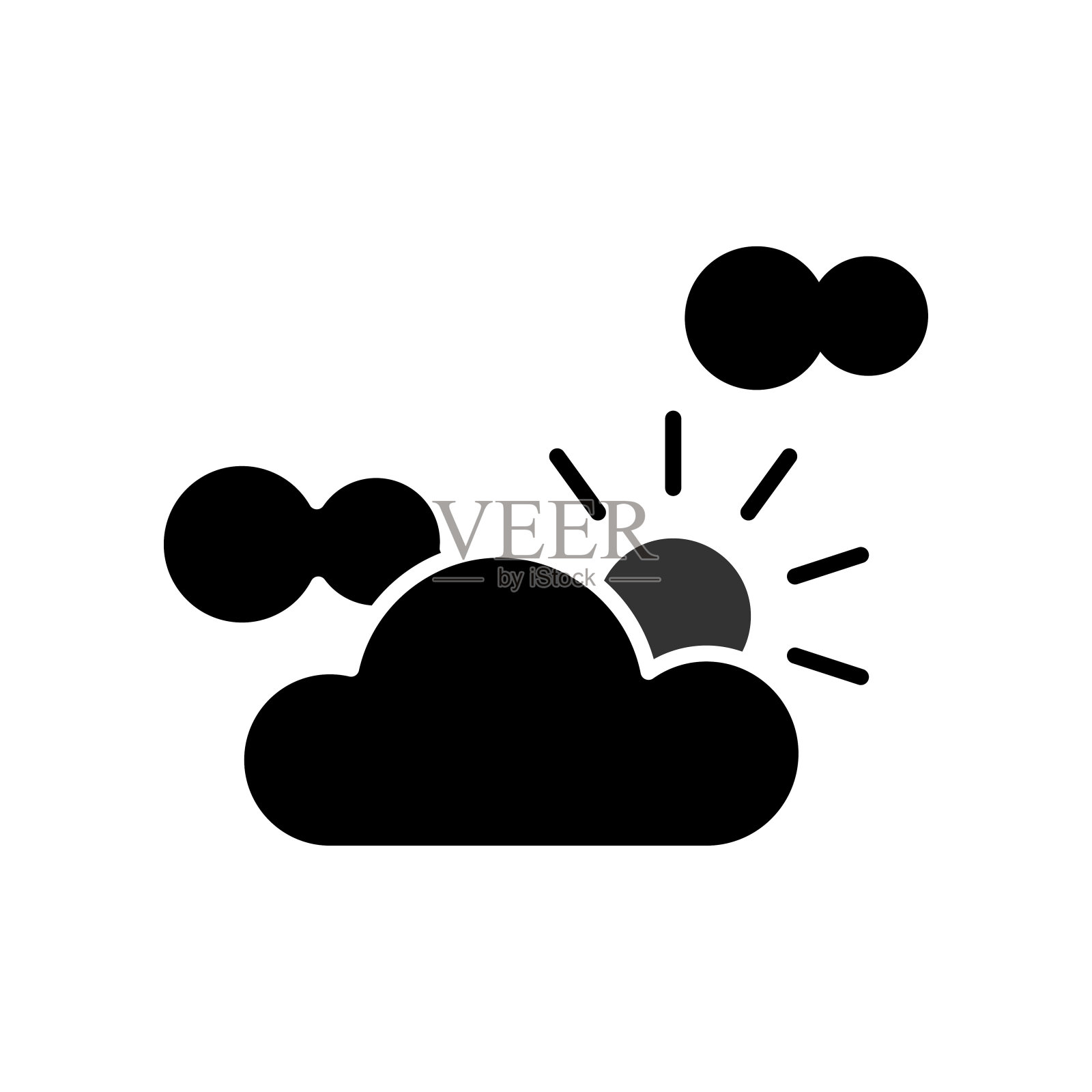 部分多云插画图片素材