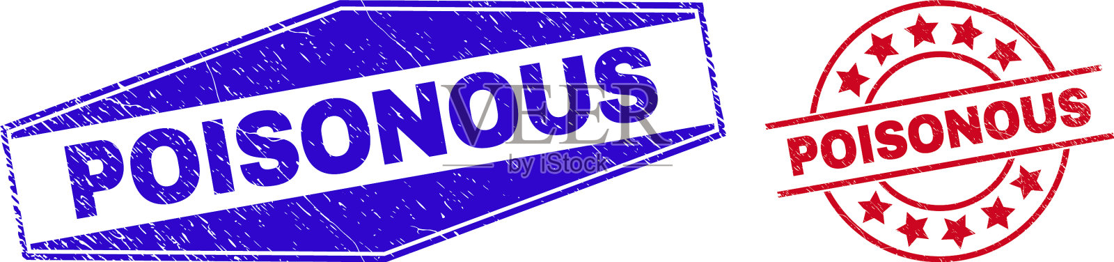 圆形和圆形的有毒腐蚀印章插画图片素材