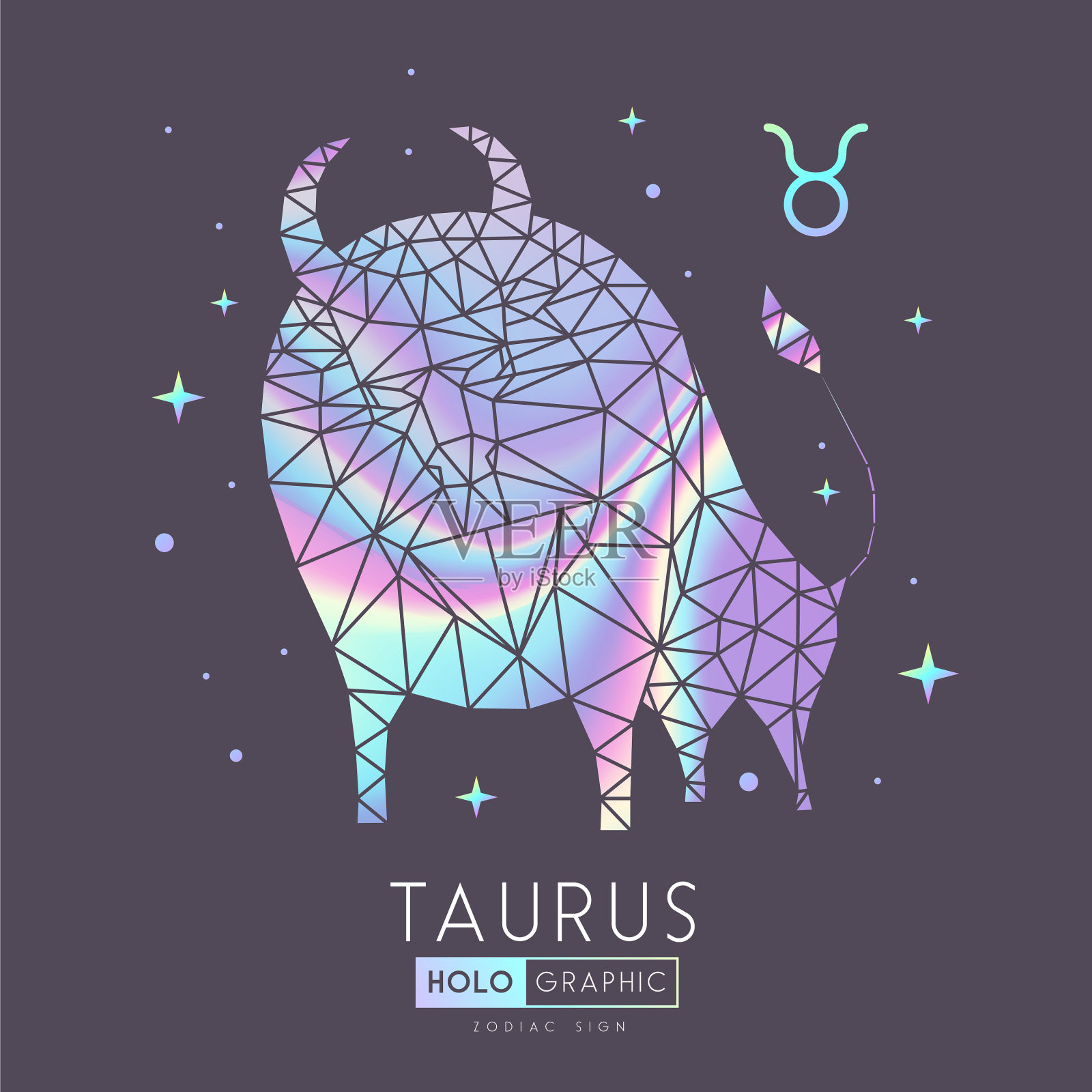 多角形的金牛星座插画图片素材