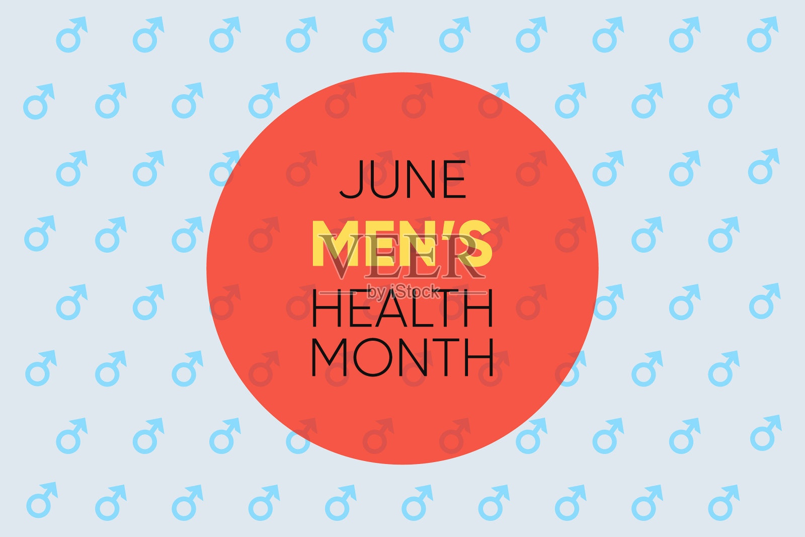 6月是男性健康月，意识月插画图片素材