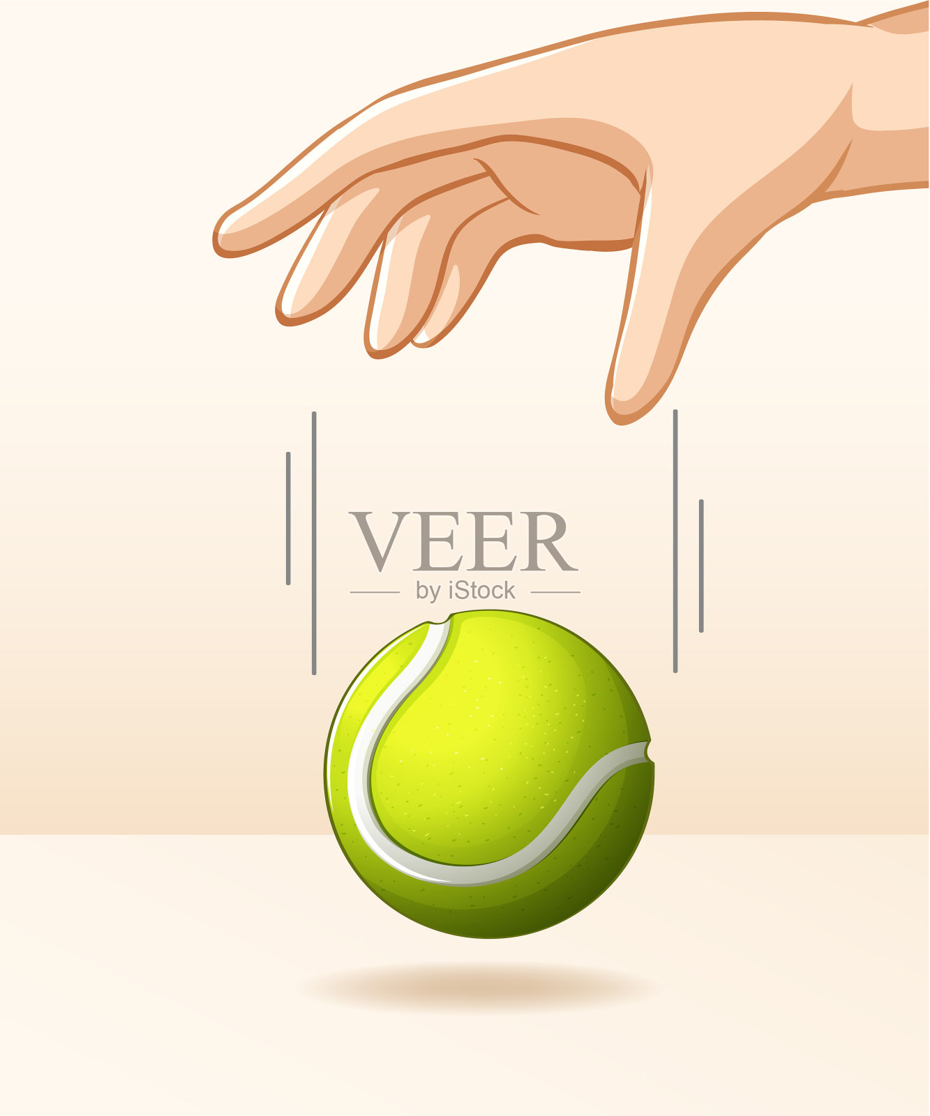 手放下网球做重力实验插画图片素材