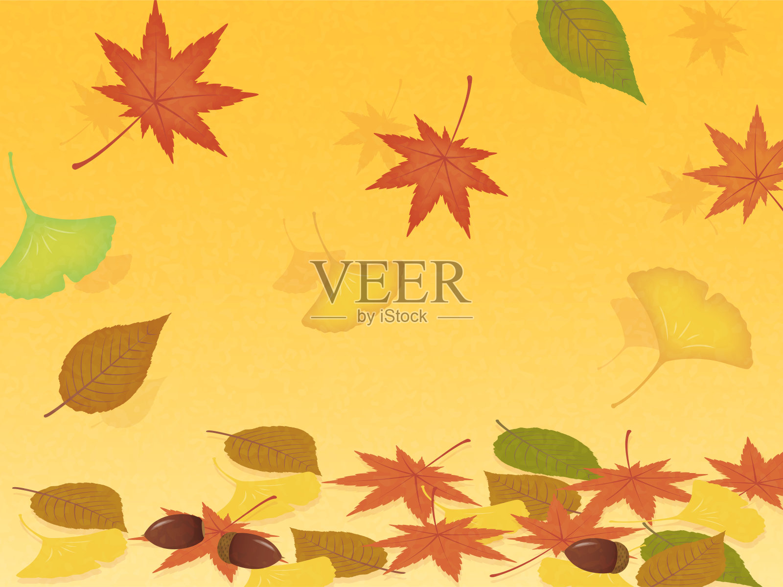 秋天背景材料插画图片素材