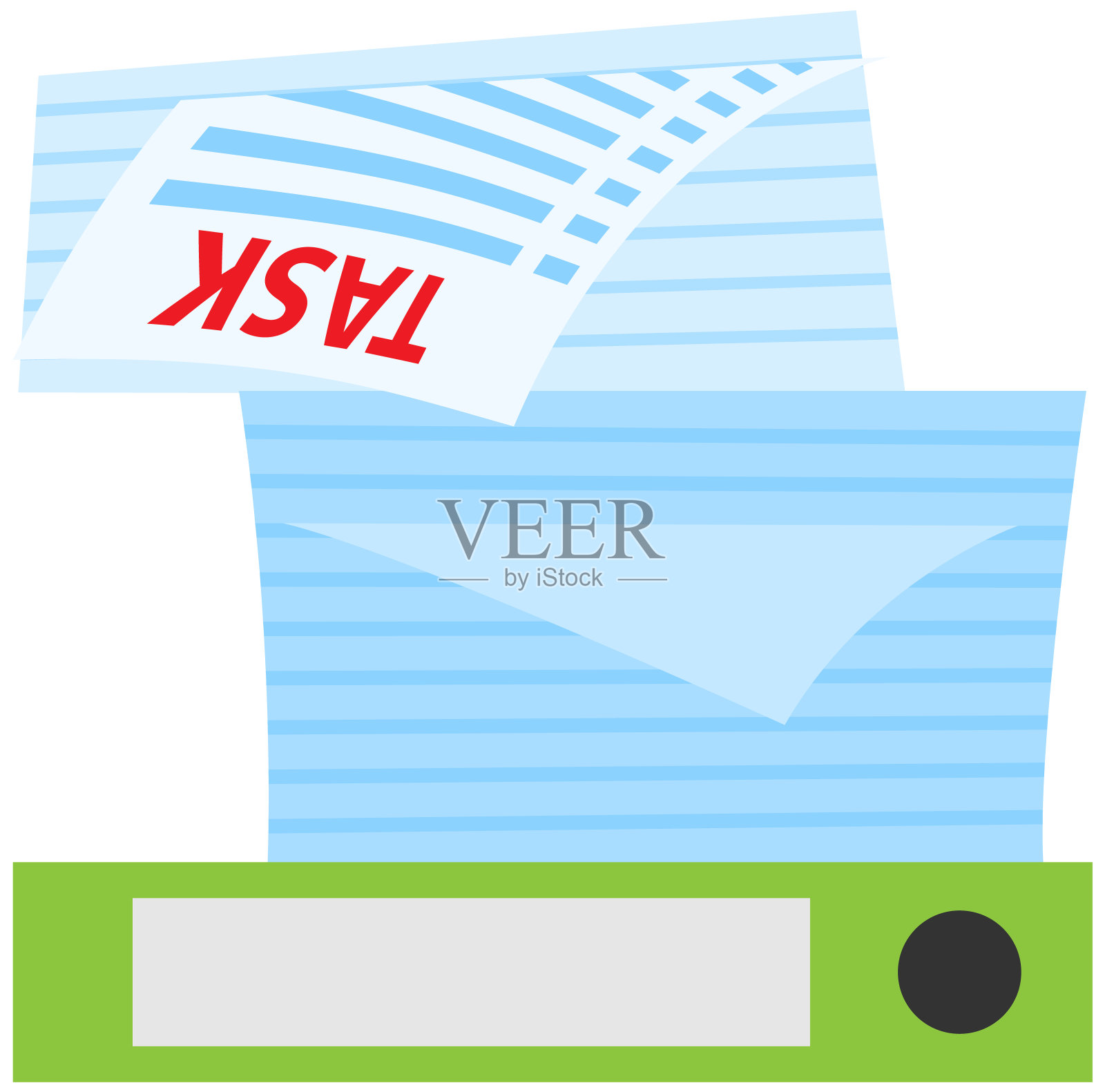 文件夹上的文件和作业堆栈。写有文书工作任务的纸插画图片素材